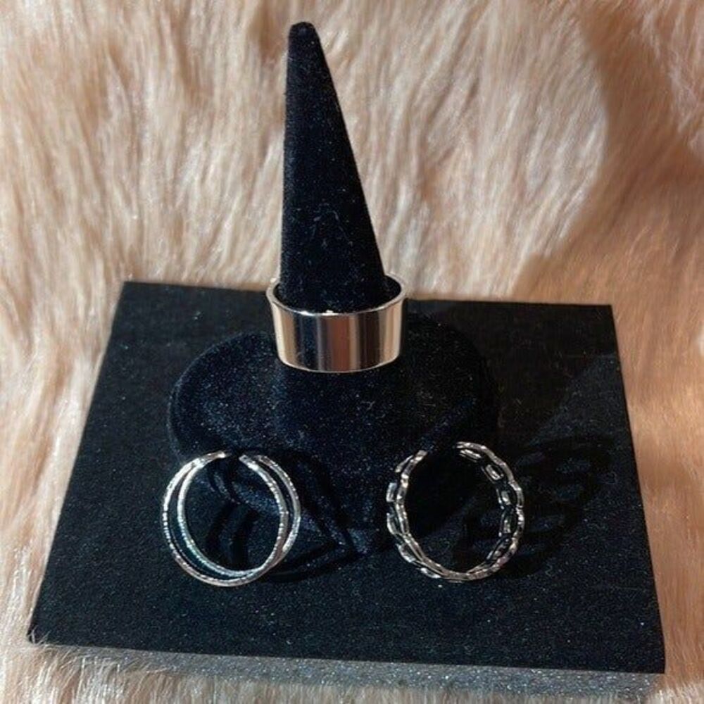 3-Piece‎ set Stainless Steel Adjustable Rings NWT - Picture 3 of 12